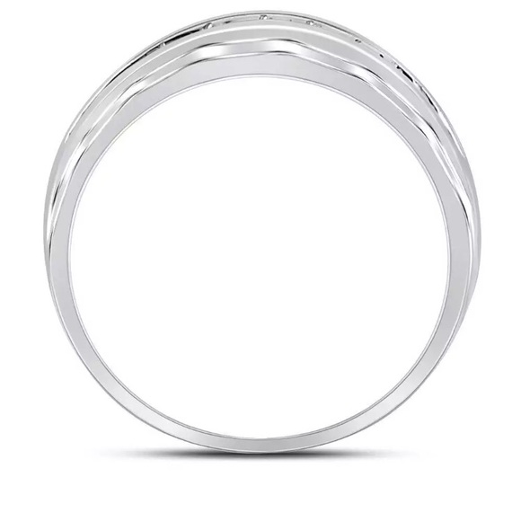 10kt White Gold Diamond Wedding Band Ring 1/4 Cttw - Picture 3 of 9